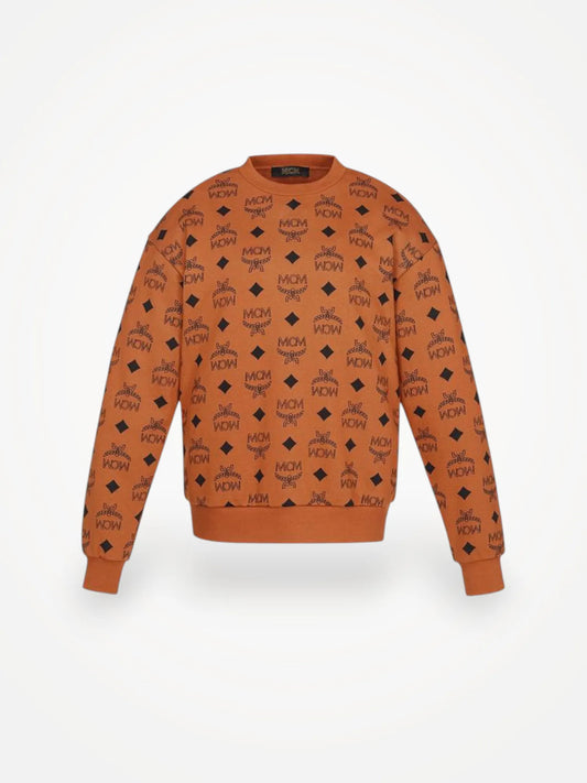 Mcm Maxi Monogram Print In Cognac Sweatshirt