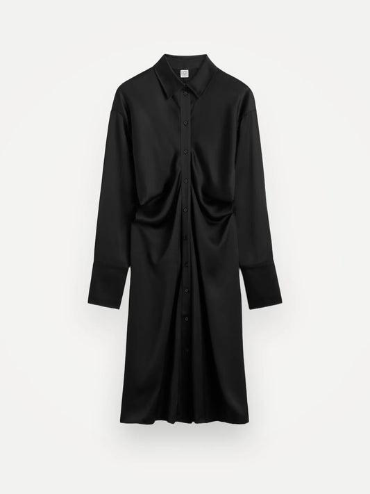 Toteme Draped Satin Short Dress