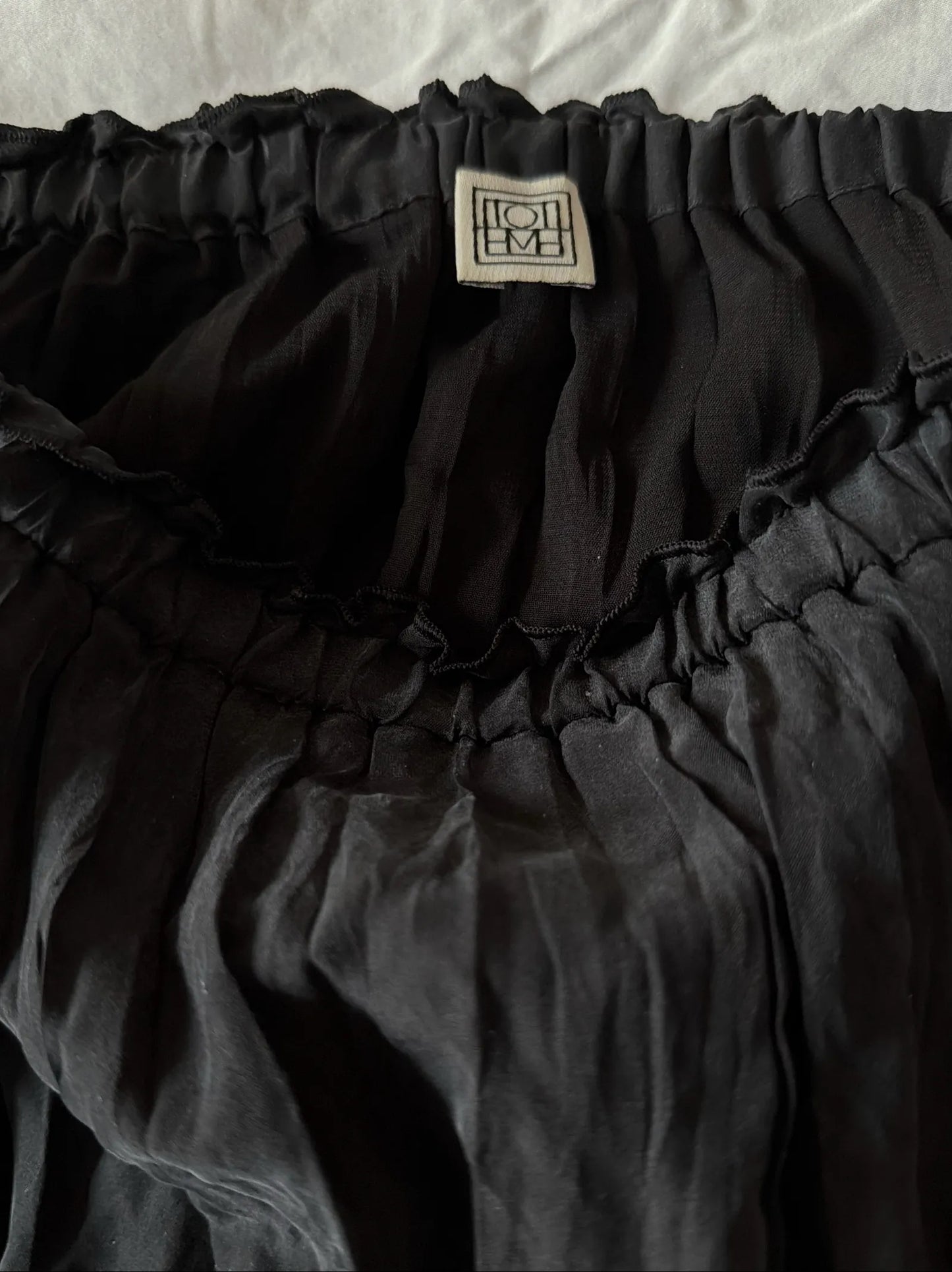 Toteme Crinkled Silk Slip Skirt