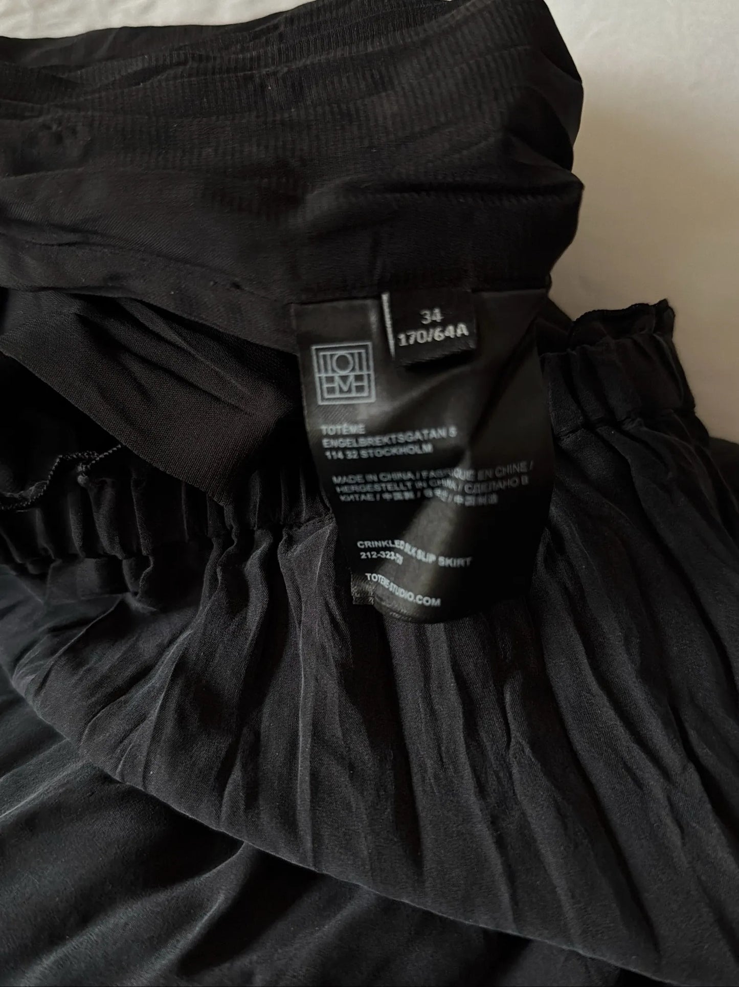 Toteme Crinkled Silk Slip Skirt