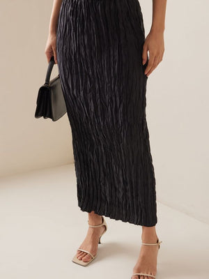 Toteme Crinkled Silk Slip Skirt