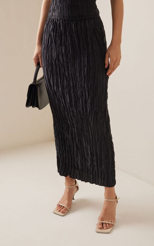 Toteme Crinkled Silk Slip Skirt