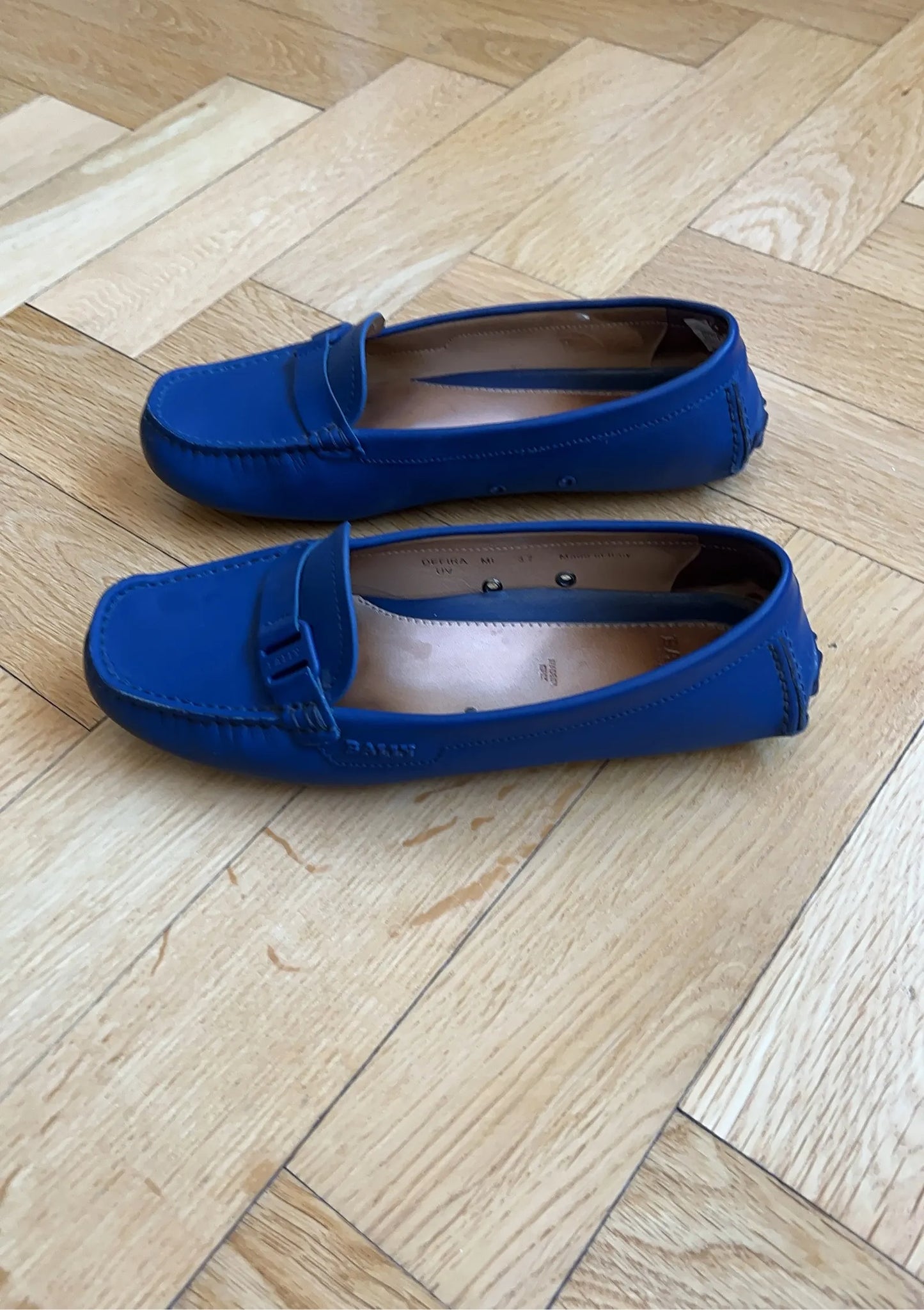 Bally Electric Blue Calf Plain Loafers
