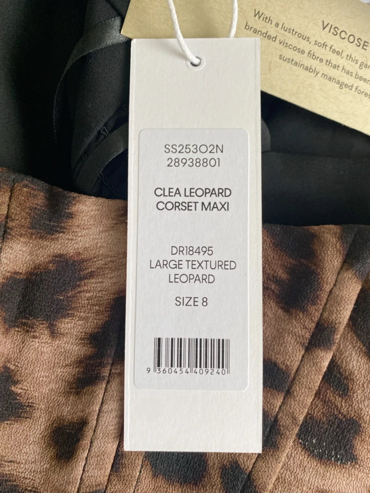 Forever New Clearing Leopard Corset Maxi Dress