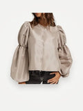 By Malina Zoey Double Pouf Sleeve-blus NWT