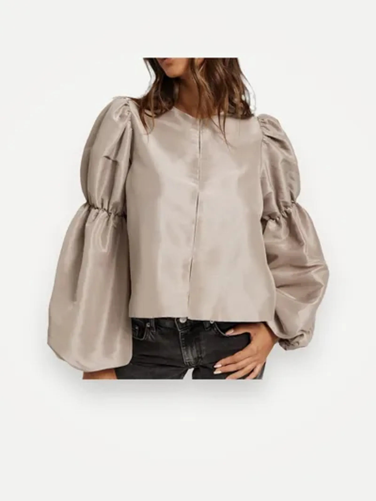 By Malina Zoey Double Pouf Sleeve-blus NWT