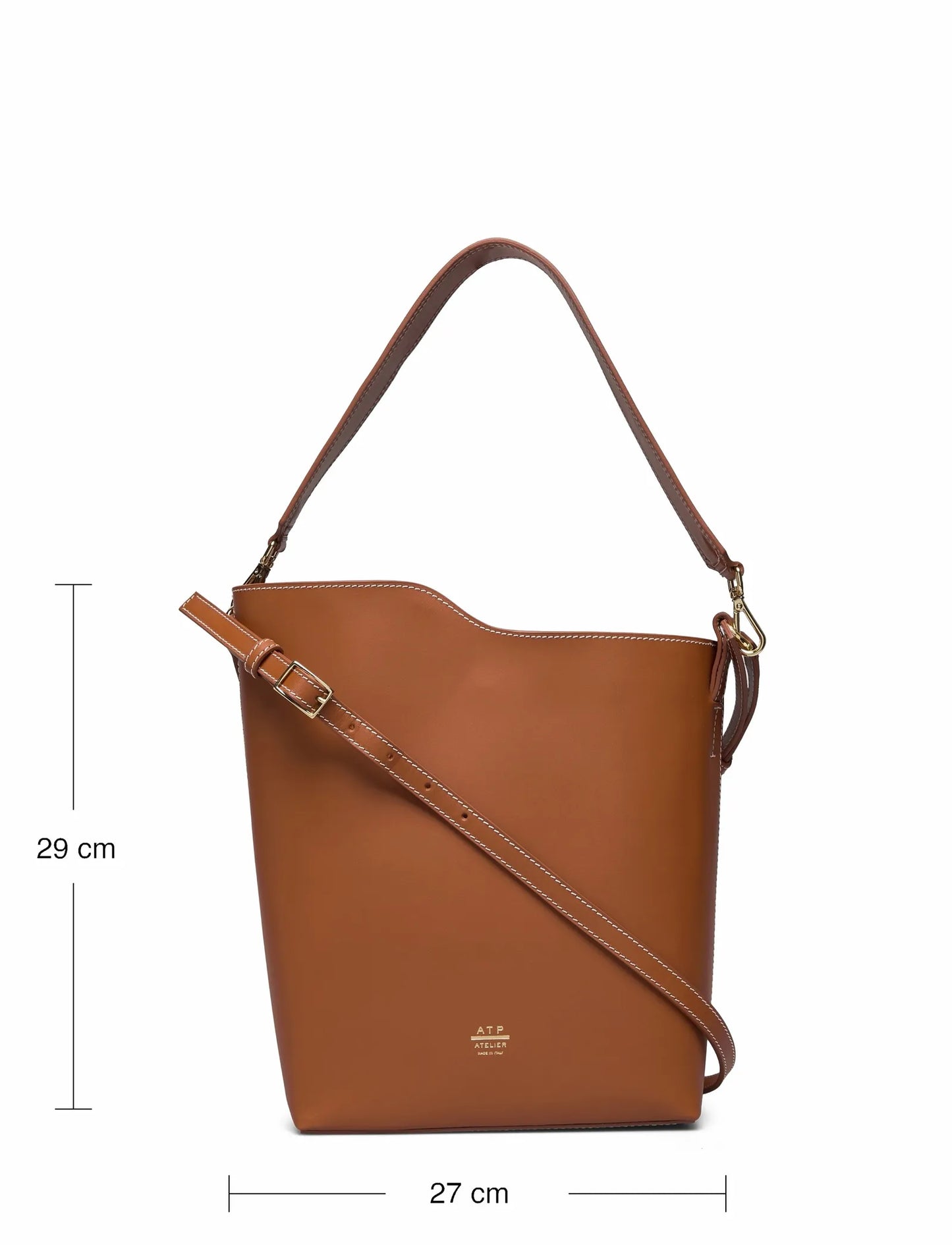ATP Atelier Scafati Brandy Vacchetta Totes-skinnaxelremsväska