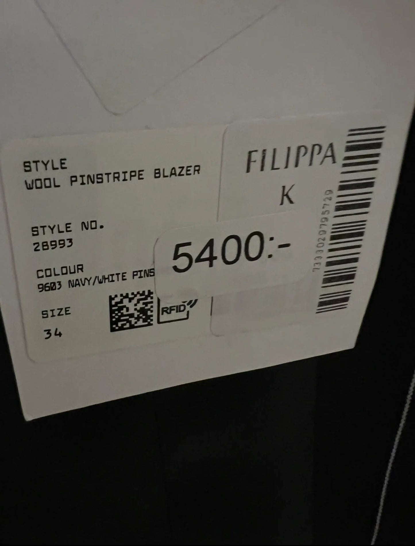 Filippa K Wool Pinstripe-ullkavaj NWT