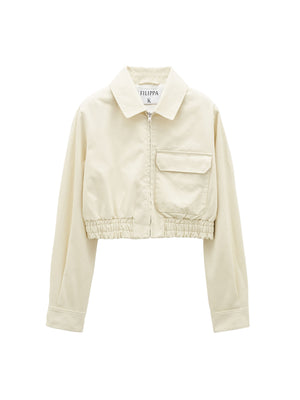 Filippa K Cropped Cotton Zip-jacka