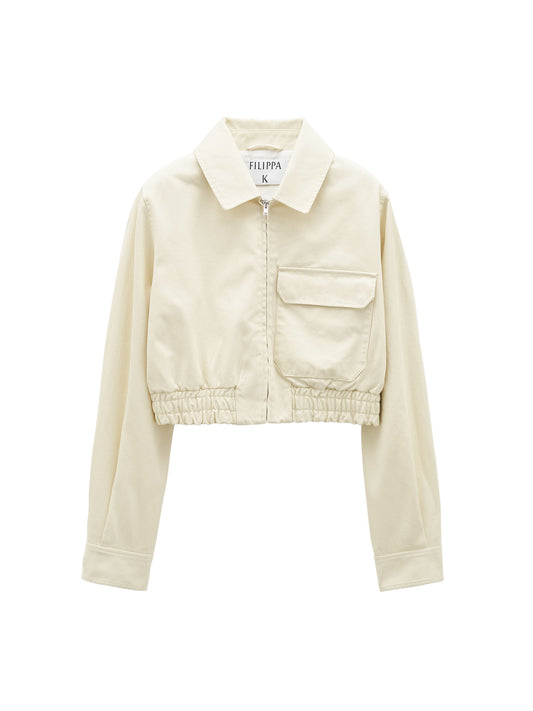 Filippa K Cropped Cotton Zip-jacka