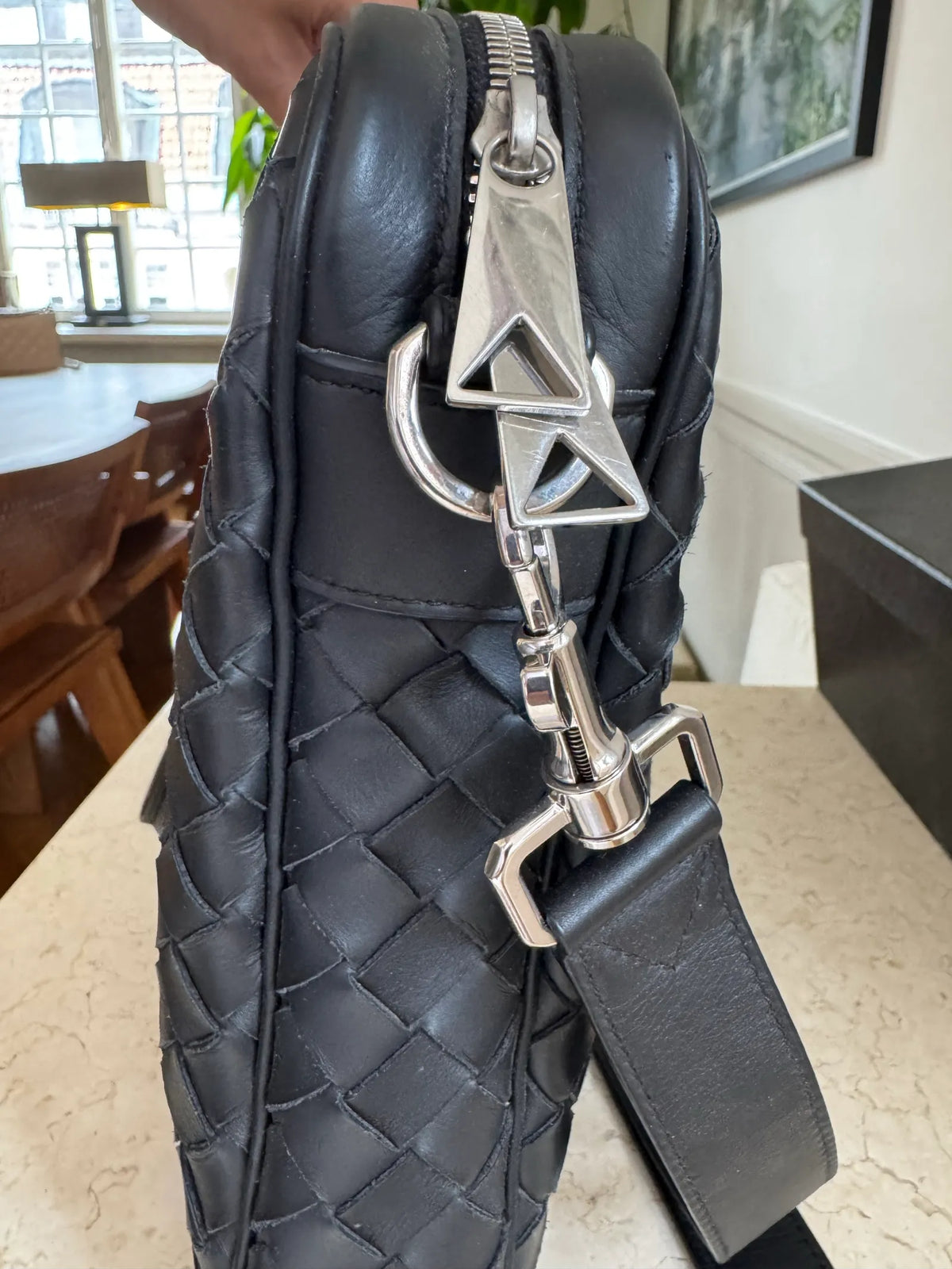 Bottega Veneta Slim Intrecciato Leather Briefcase With Strap Computer case