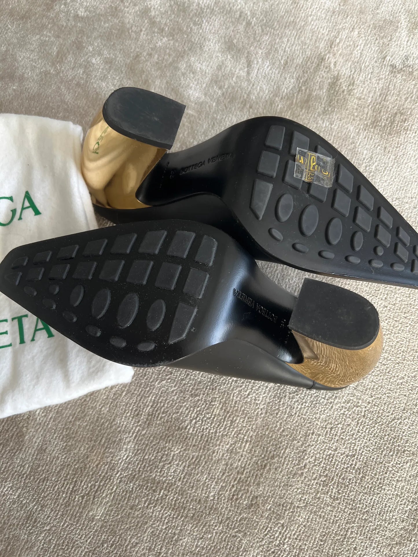 Bottega Veneta Tex Mule-skinnklackar NWOT