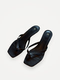 Toteme Leather Heeled Flip Flops Black Heels