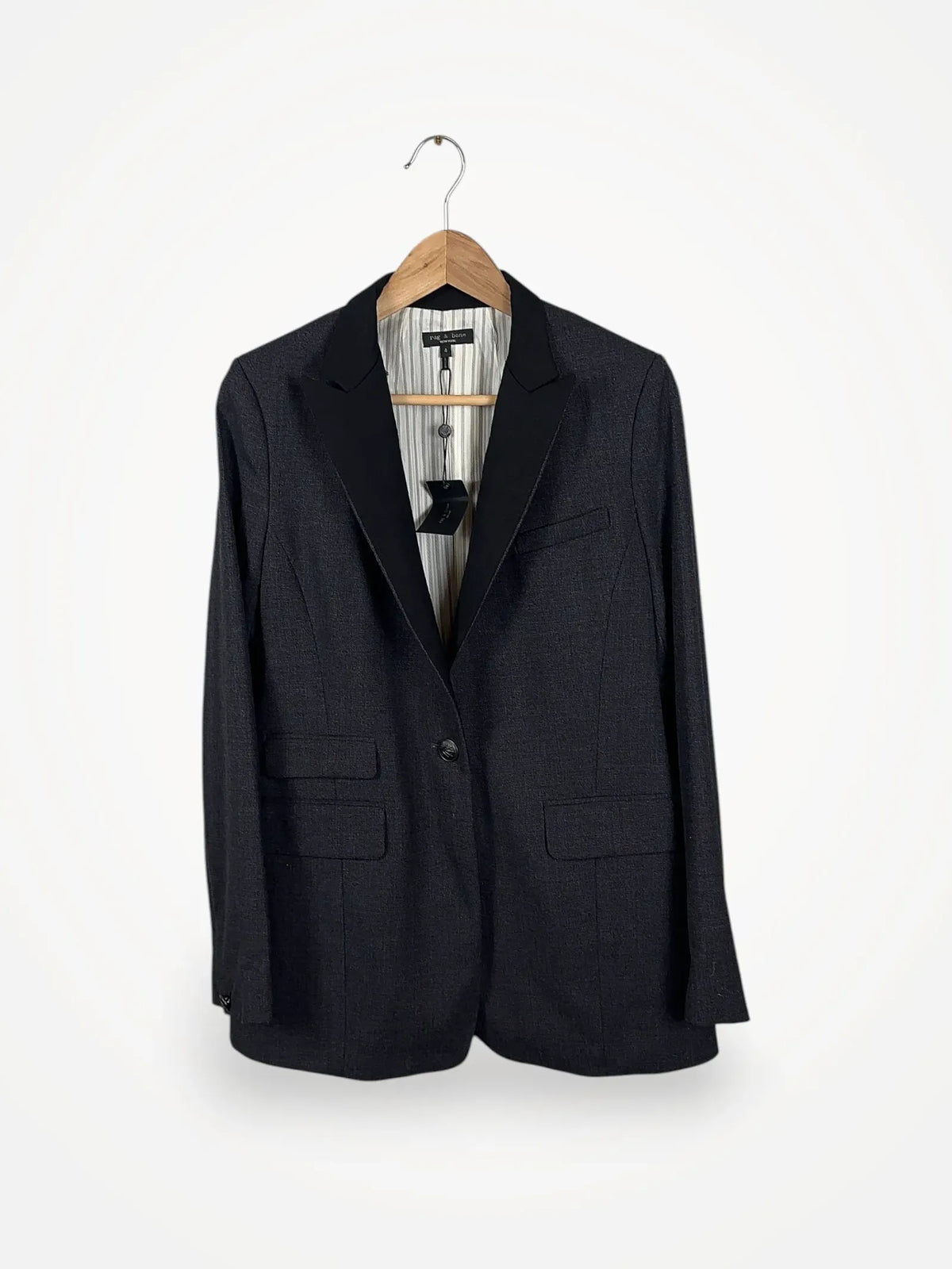 Rag & Bone Gray Multi Paloma Japanese Wool Blazer
