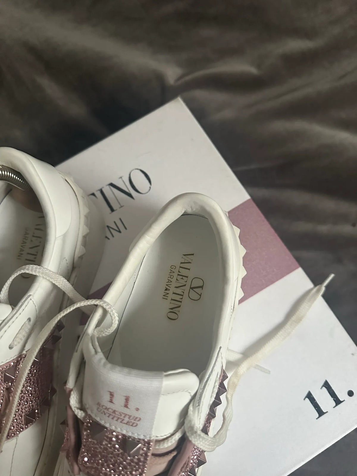 Valentino Flatform Rockstud Untitled Trainer-skinnsneakers