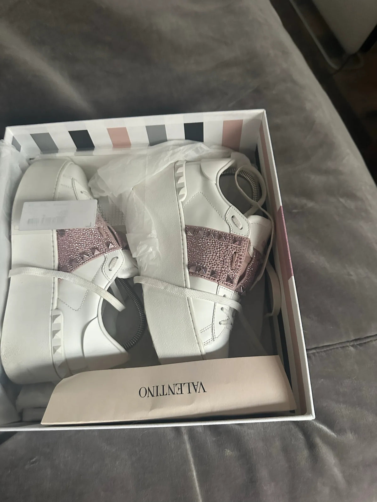 Valentino Flatform Rockstud Untitled Trainer-skinnsneakers
