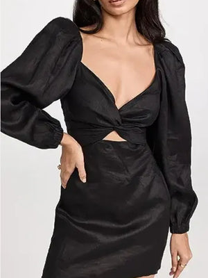 Johanna Ortiz Black Tropcal Mantra Midi Dress