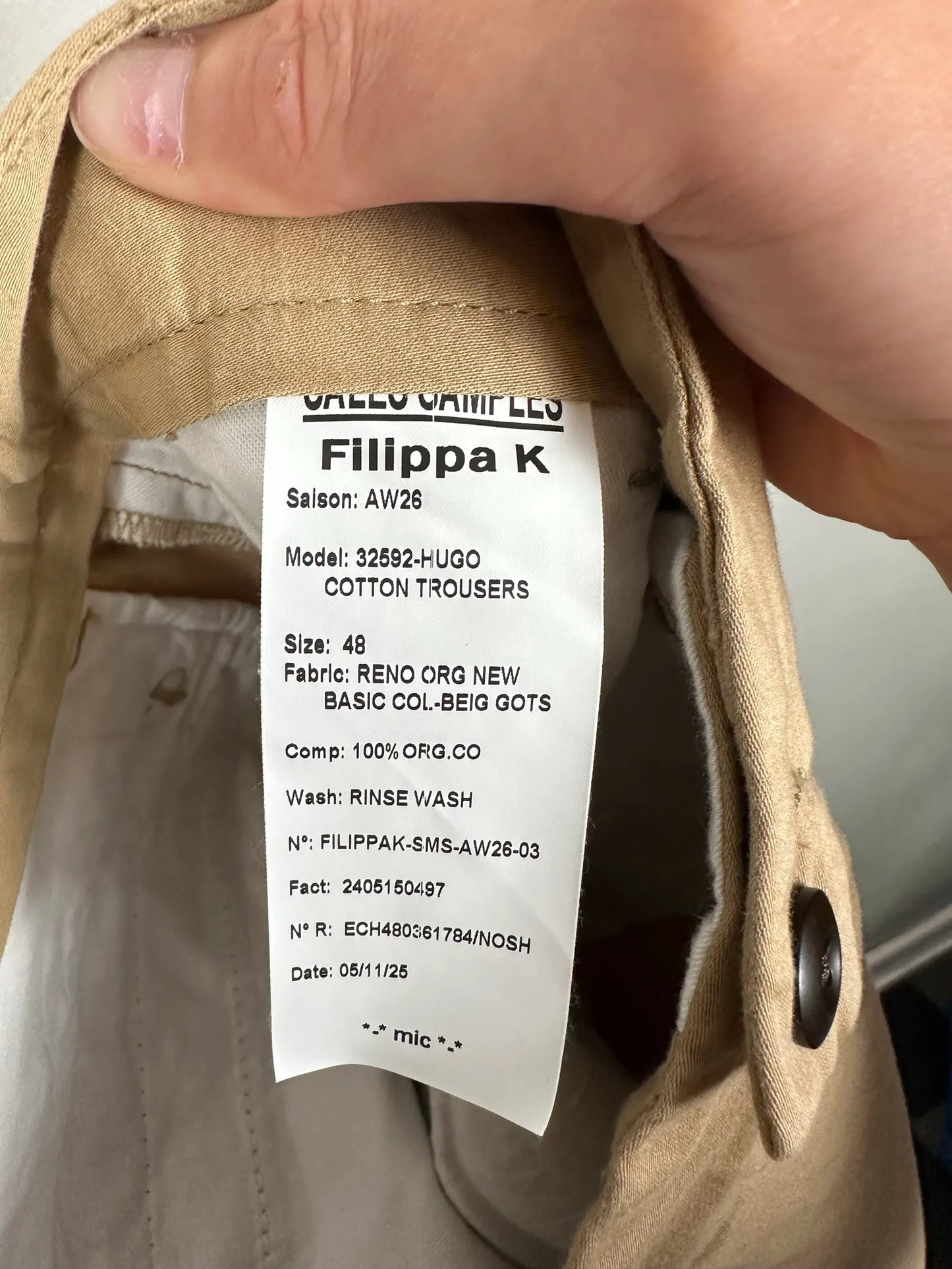 Filippa K Hugo Cotton-chinos NWT