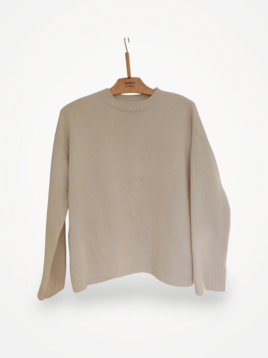 Soft Goat Women The Crewneck Feather White S-kashmirtröja