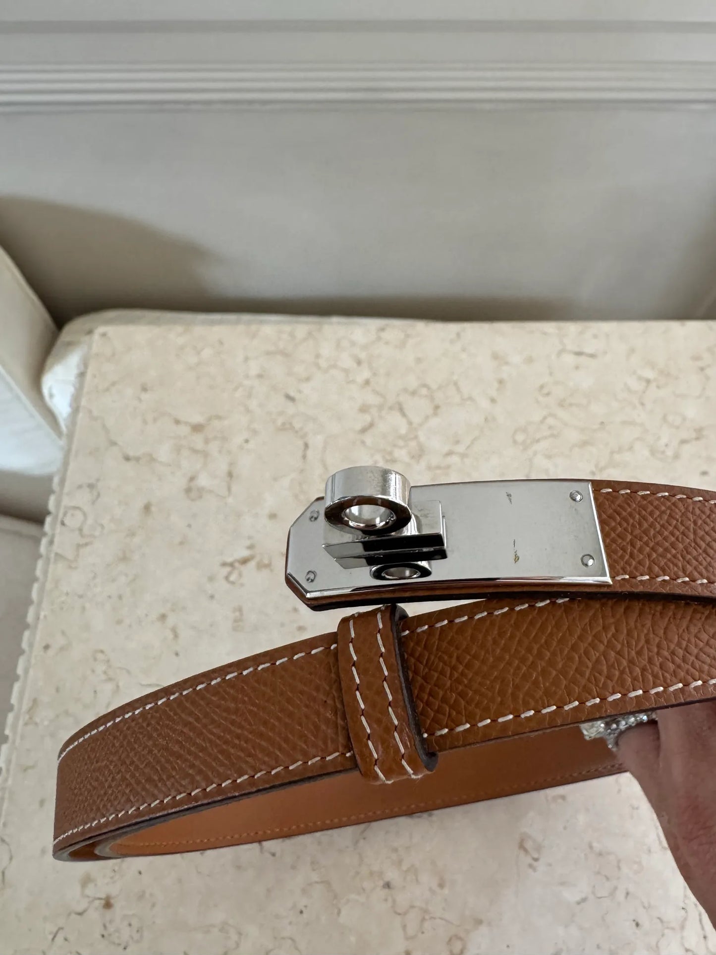Hermès Kelly Belt-skinnbälte