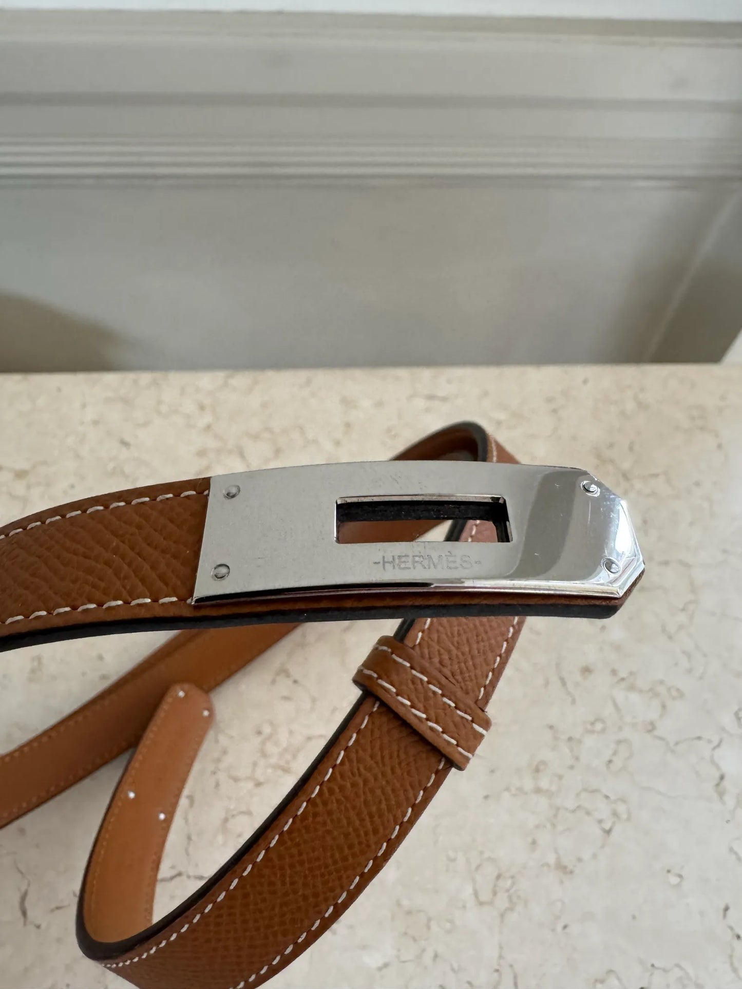 Hermès Kelly Belt-skinnbälte