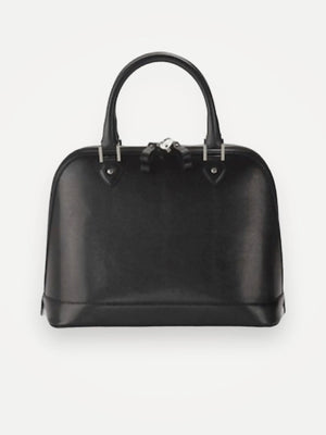 Aspinal Of London Hepburn Black Lizard Handbag