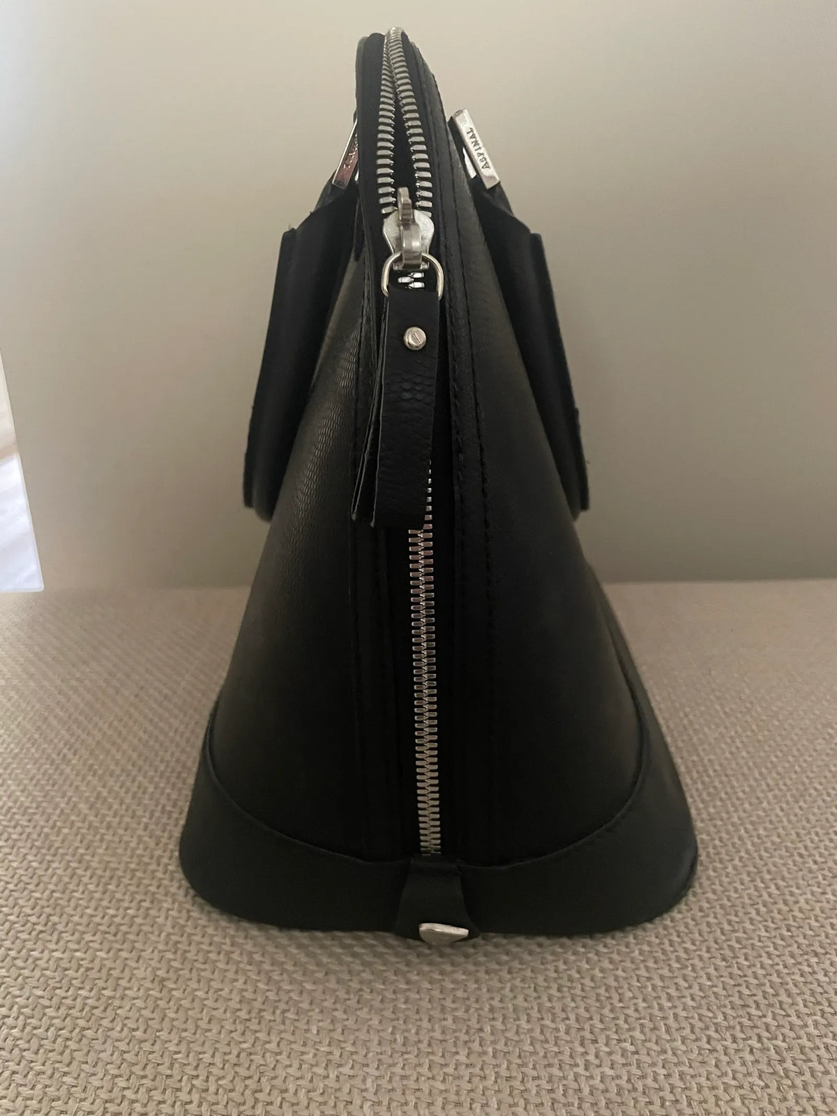 Aspinal Of London Hepburn Black Lizard Handbag