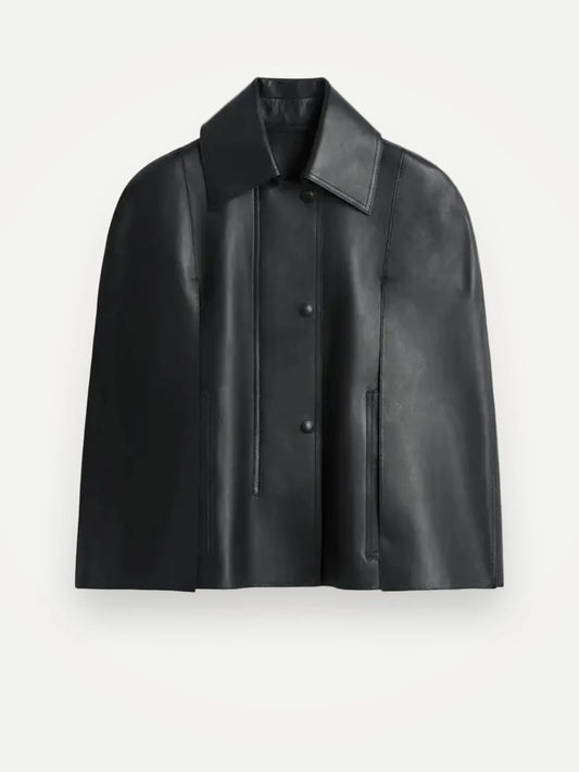 Toteme Double Leather Cape Coat