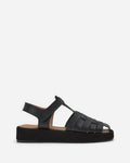 Flattered Gigi Black Leather-skinnsandaler NWOT