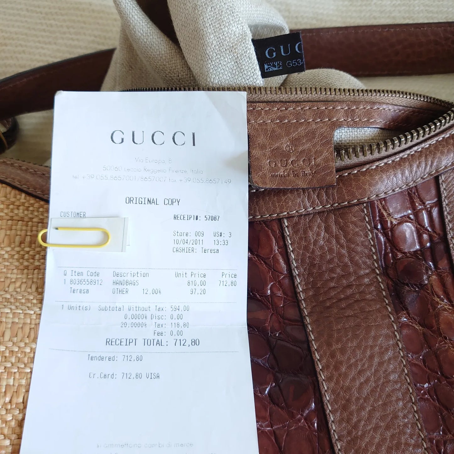 Gucci-skinnhandväska