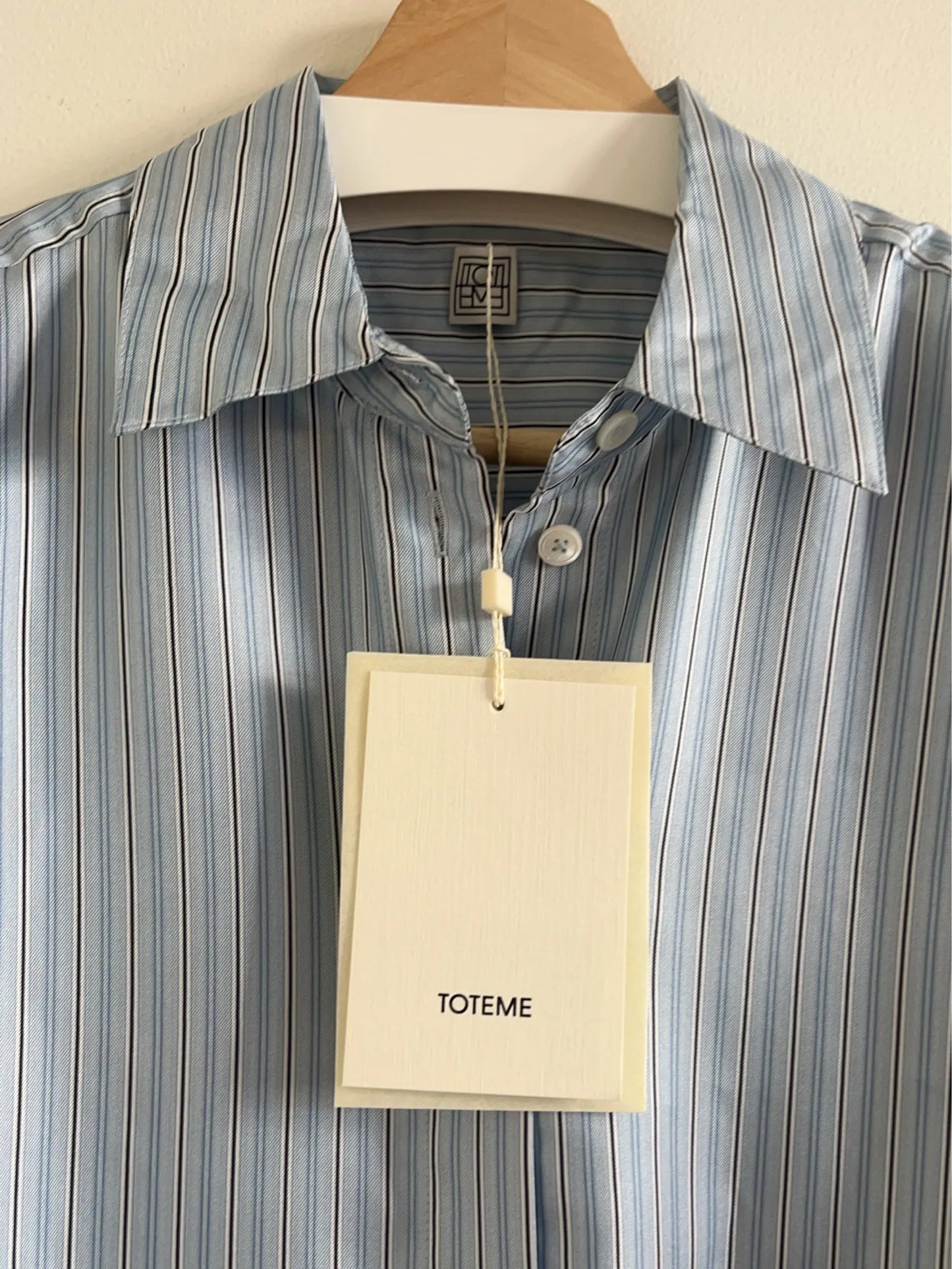 Toteme Oversized Striped-sidenskjorta NWT