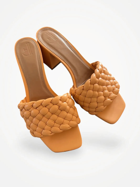Flattered Odessa Leather Orange Heels