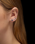 Maria Nilsdotter Pierced Heart Örhänge Silver Svart Spinel Earring