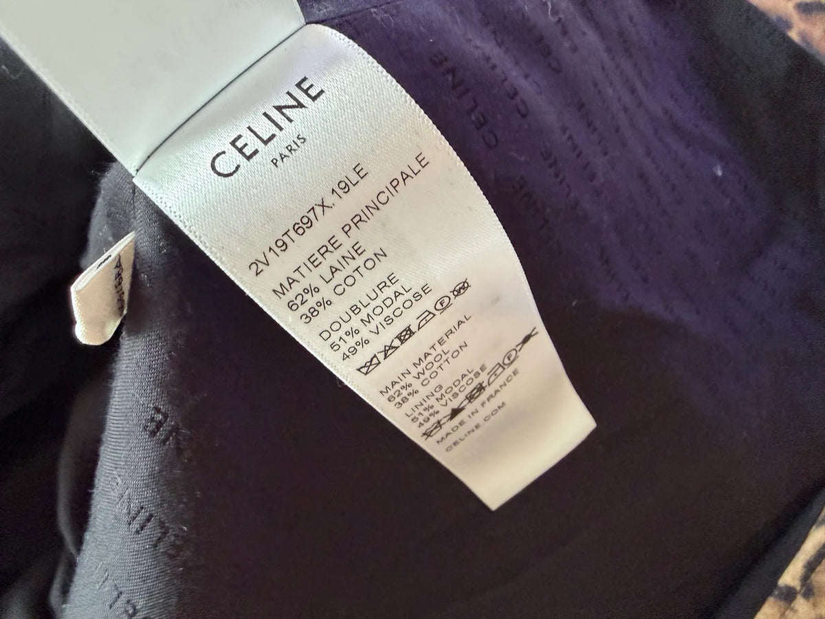 Céline Trucker In Double Wool – Leopard-jacka NWOT