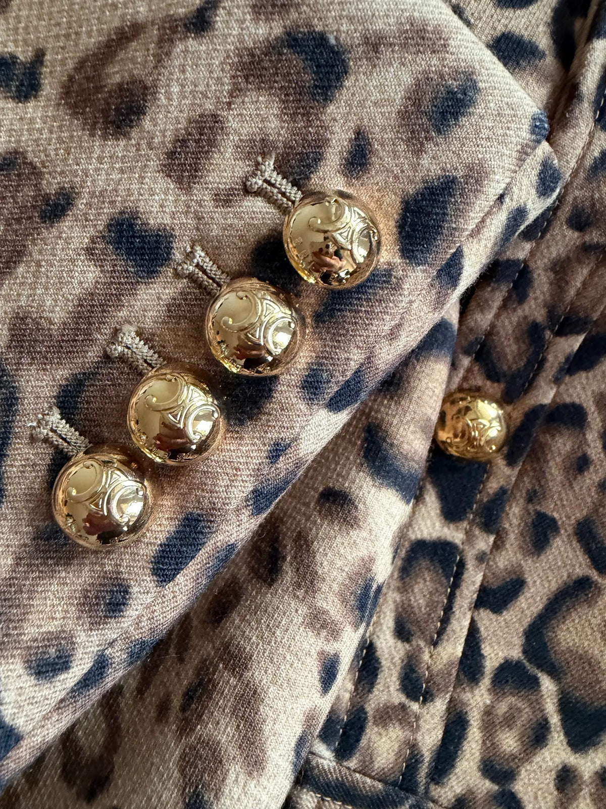 Céline Trucker In Double Wool – Leopard-jacka NWOT