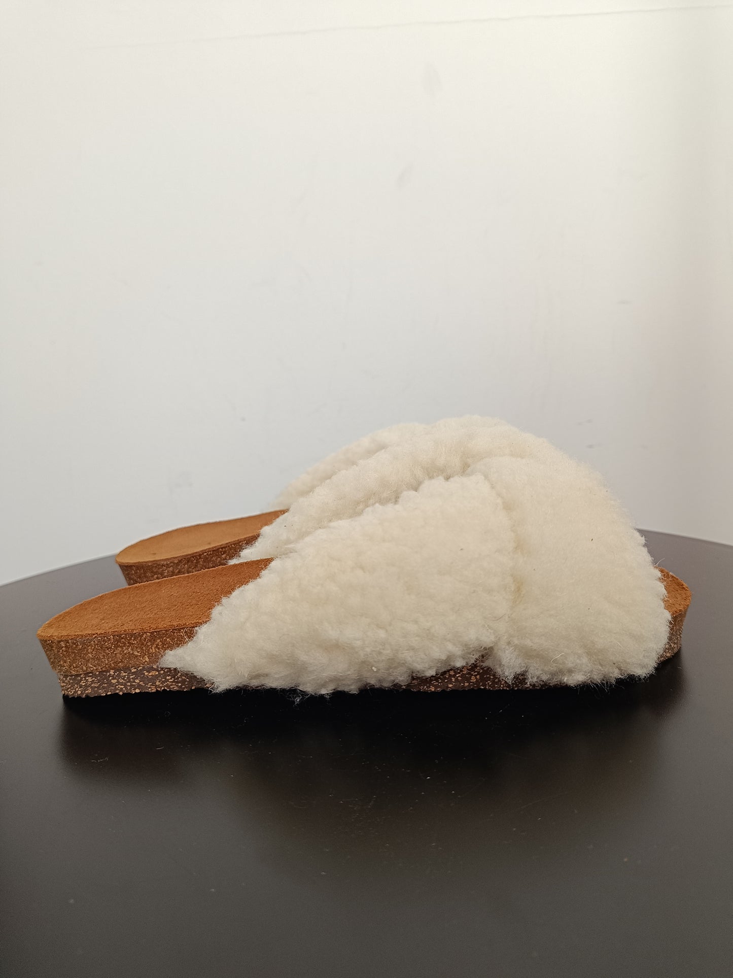 Flattered Lou Creme Teddy Sandals