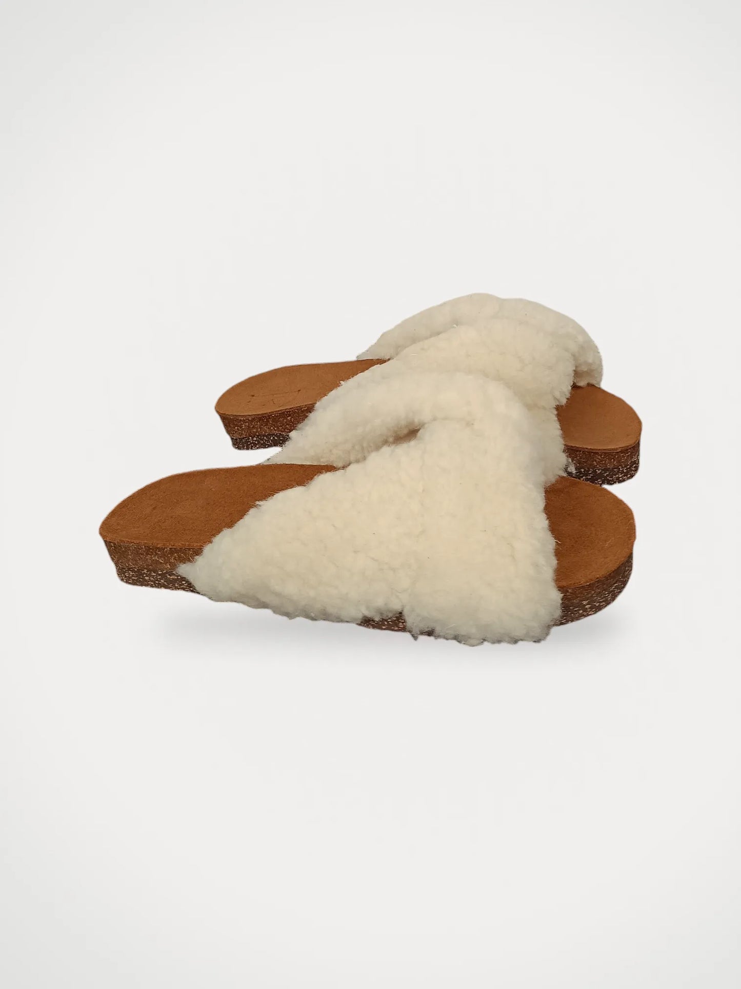Flattered Lou Creme Teddy Sandals