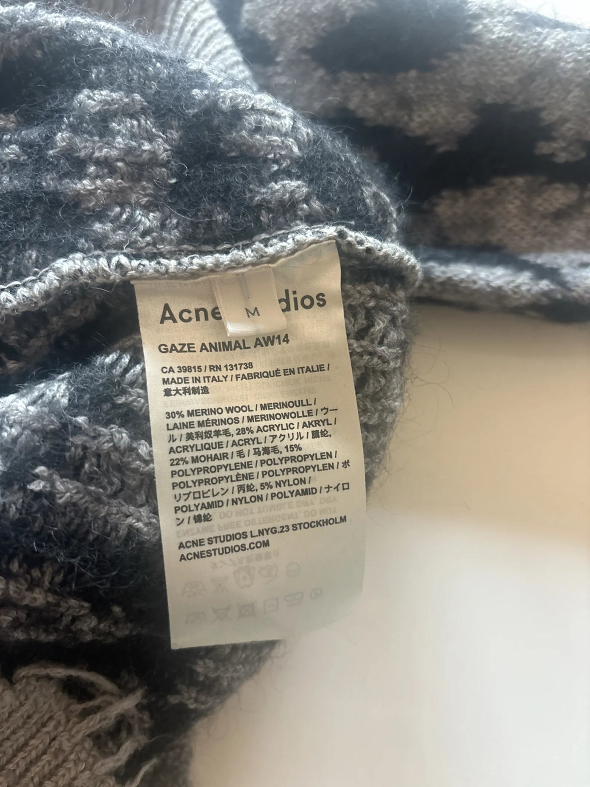 Acne Studios Gaze Animal-ulltröja