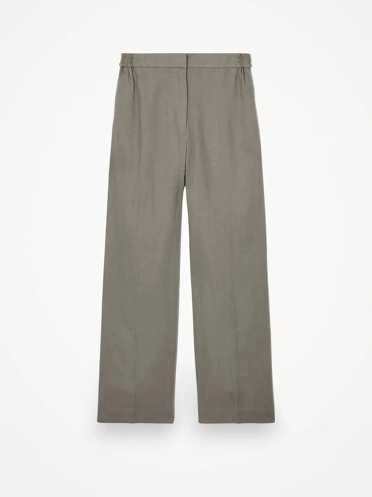 Cos Wide Leg Tailored Linen Stone Trousers