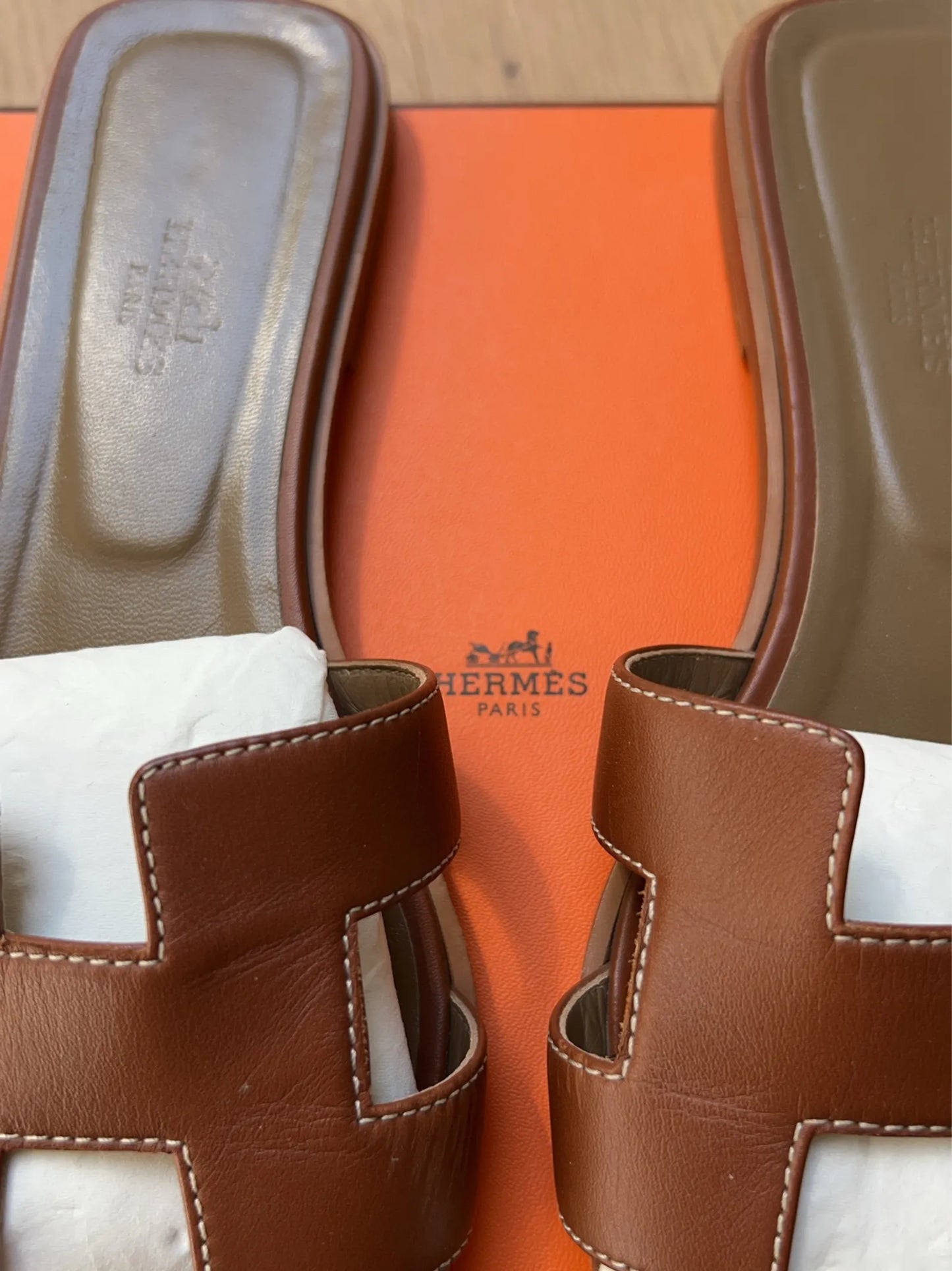 Hermès Oran-skinnsandaler