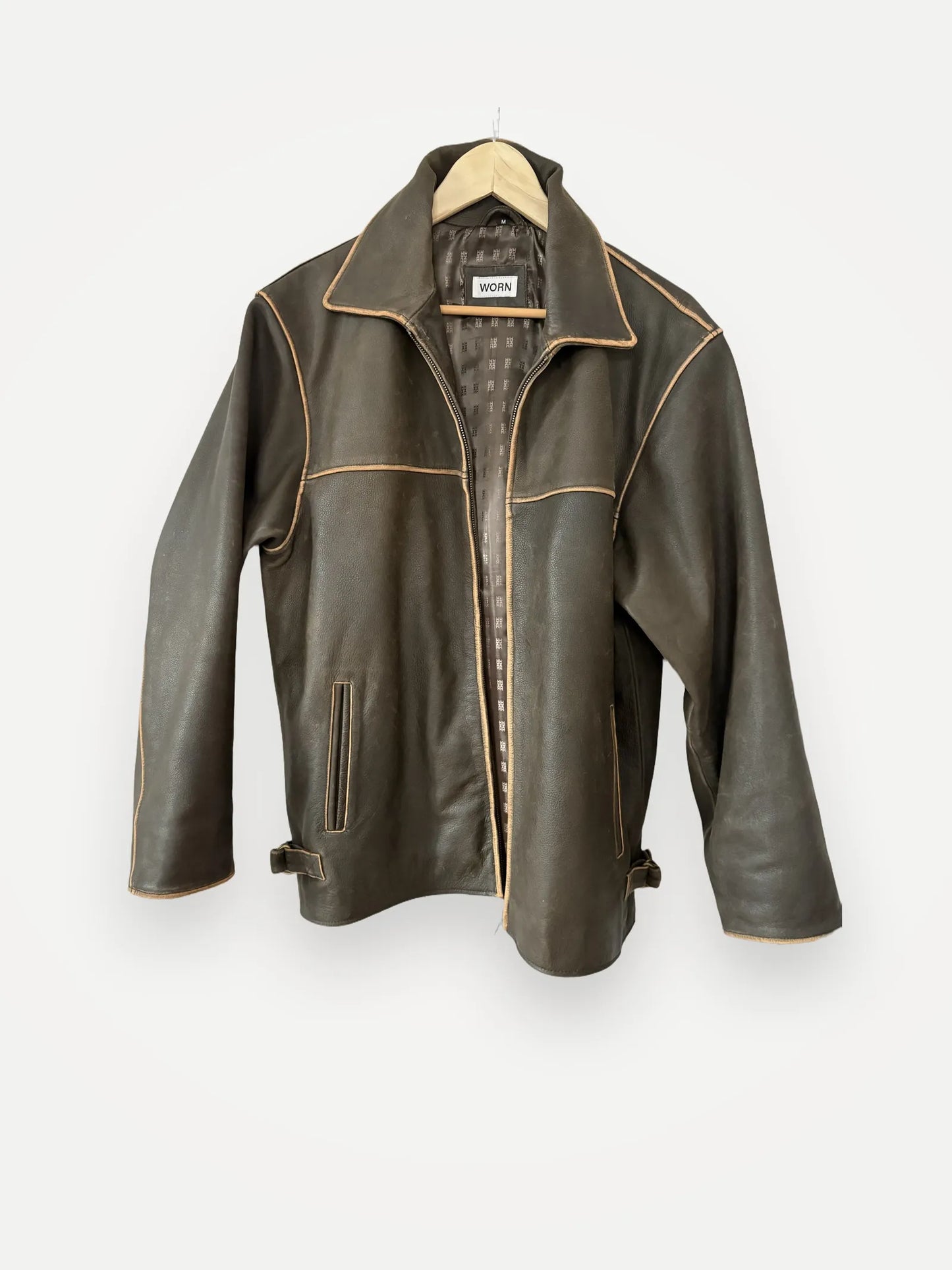 Worn Brown Faded-skinnjacka NWOT