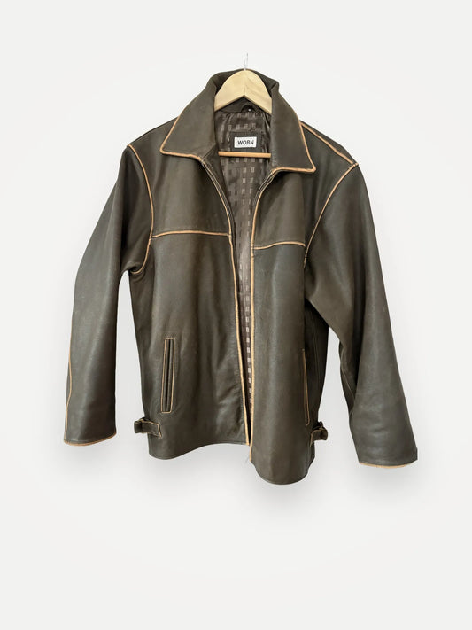 Worn Brown Faded-skinnjacka NWOT