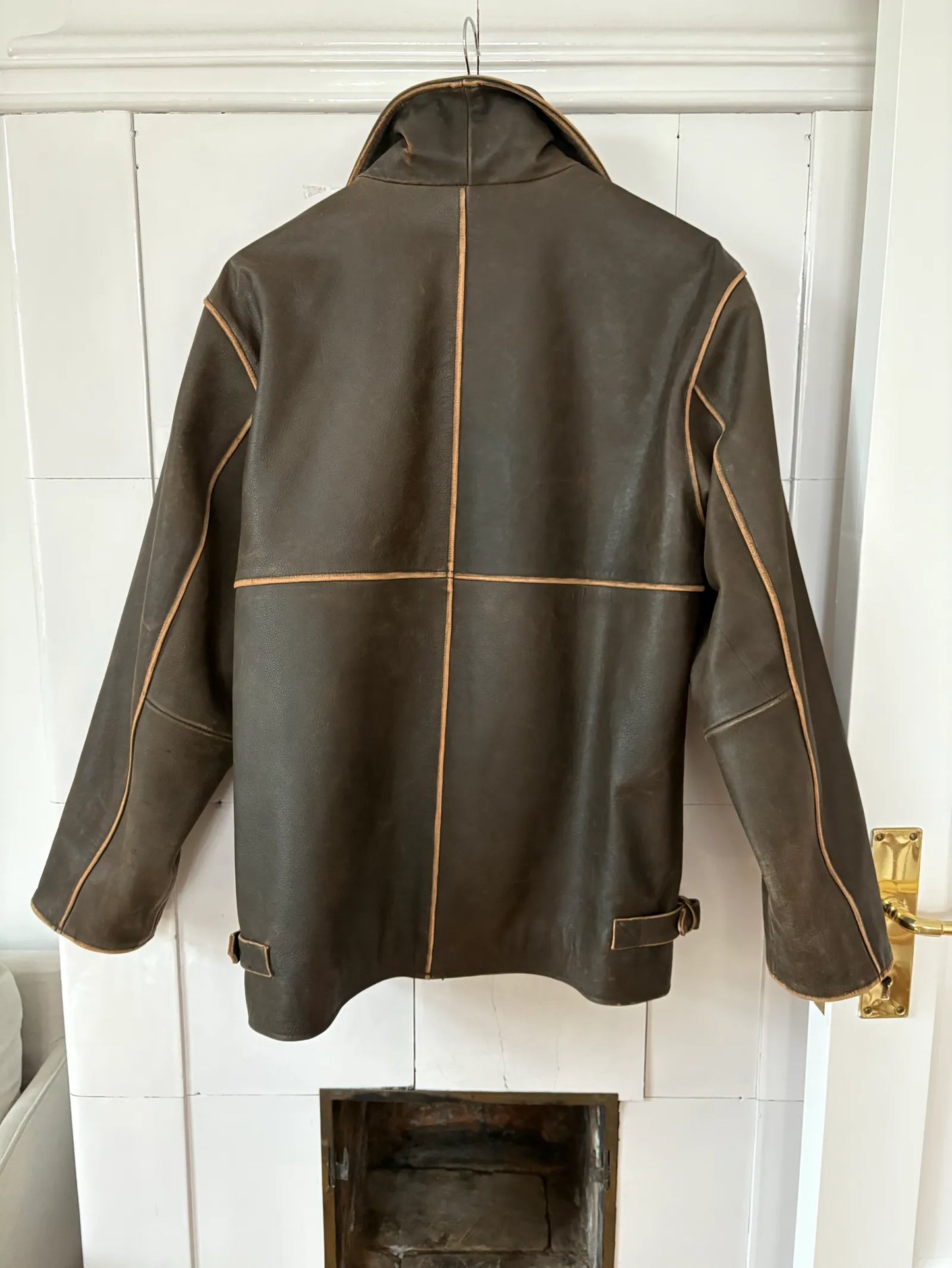 Worn Brown Faded-skinnjacka NWOT
