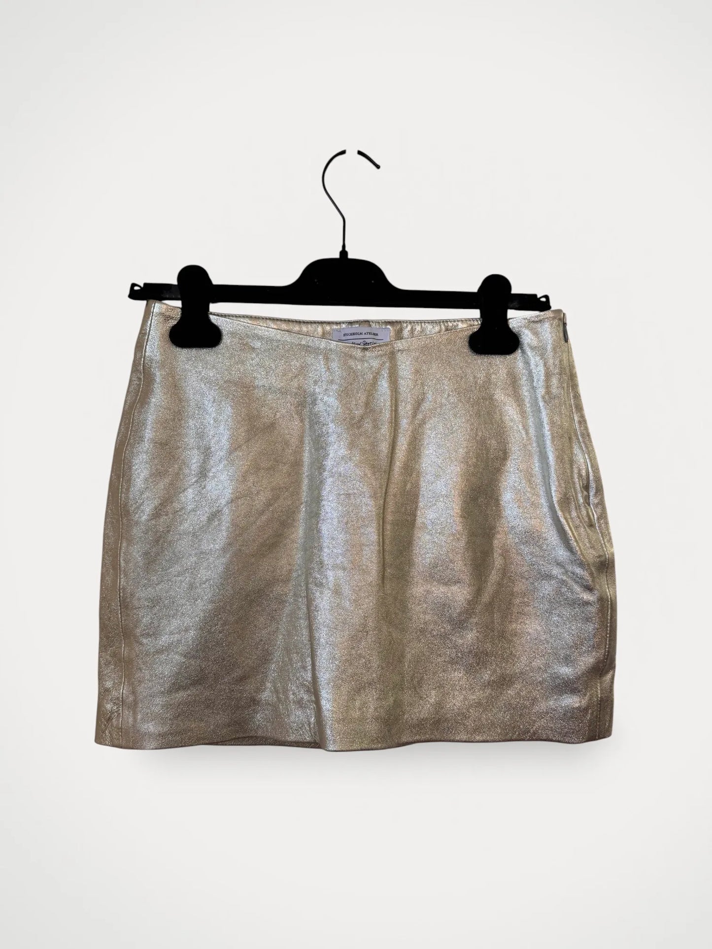 & Other Stories Metallic Leather Mini Skirt