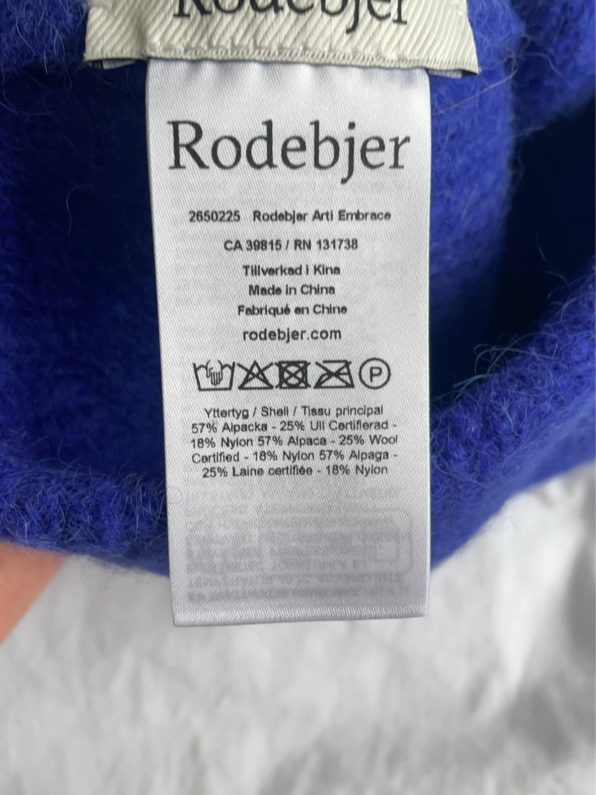 Rodebjer Art Embrace-ullmössa NWOT