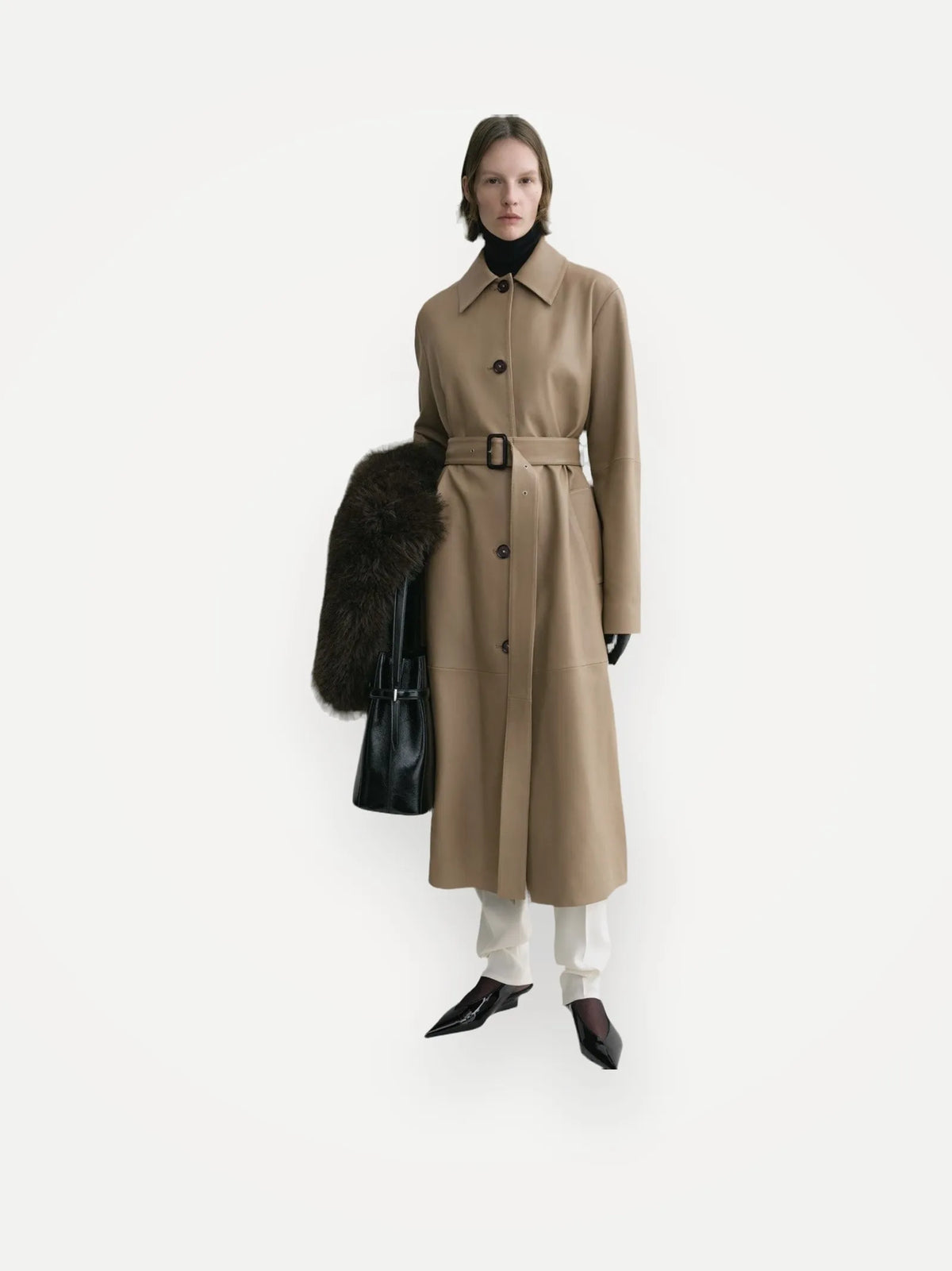 Toteme Leather-skinntrenchcoat