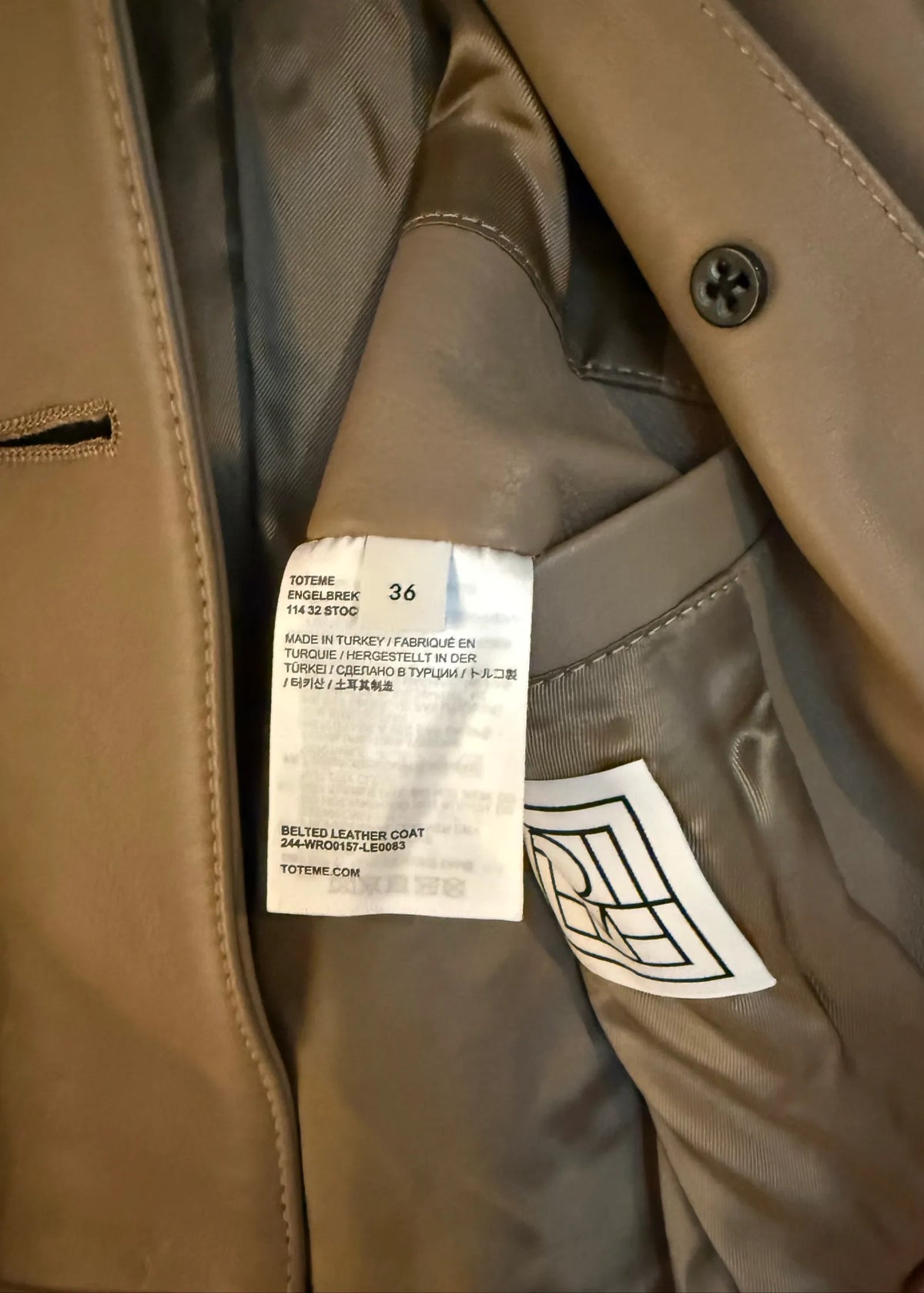 Toteme Leather-skinntrenchcoat