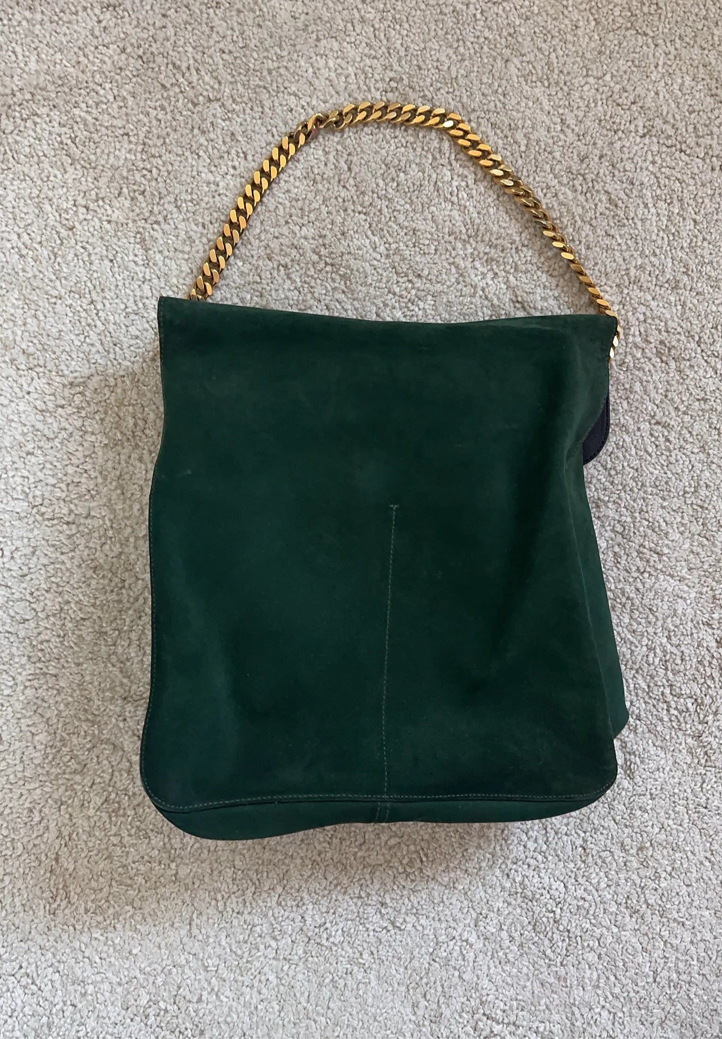Céline Gourmette Suede Green Shoulder bag