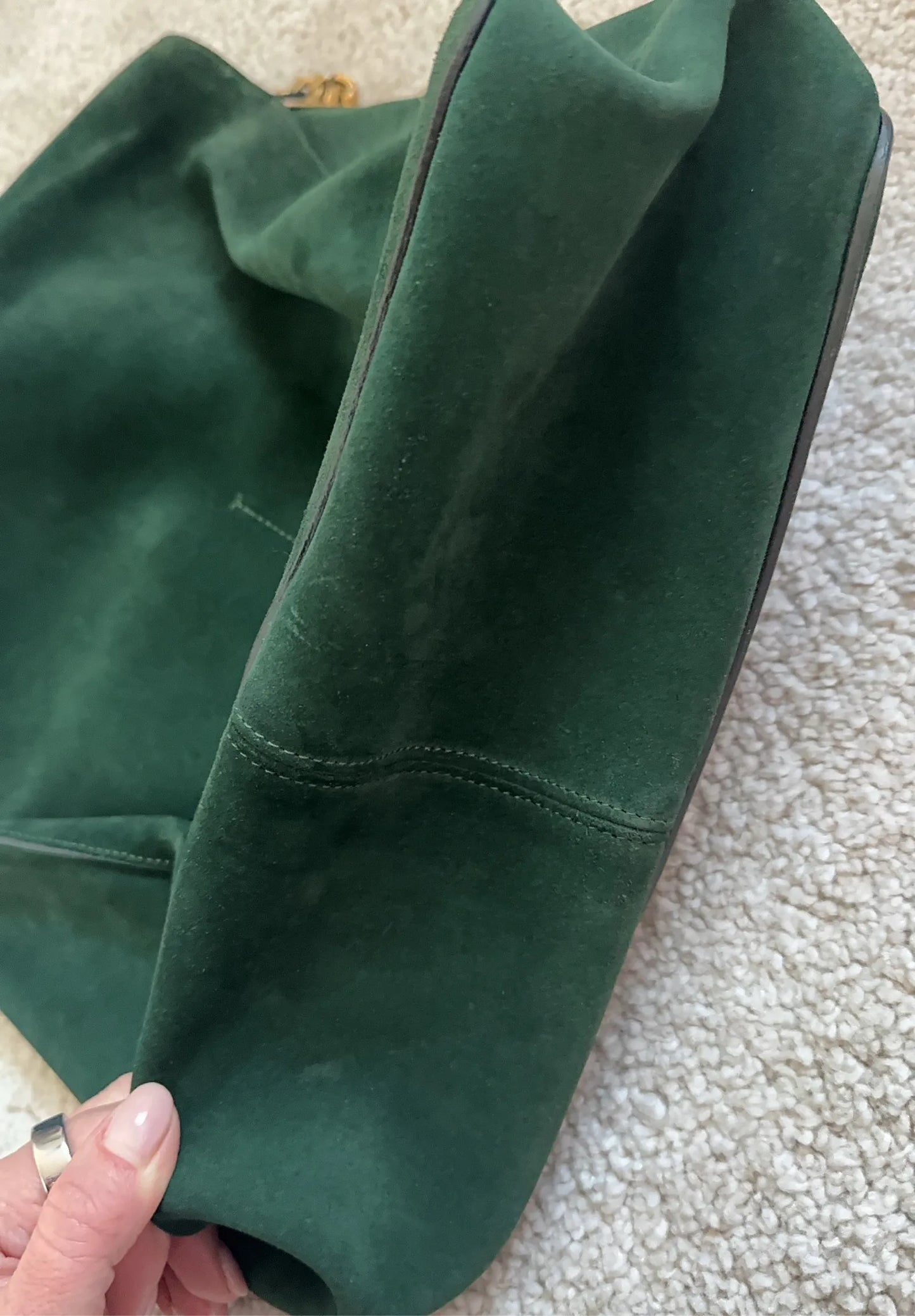 Céline Gourmette Suede Green Shoulder bag