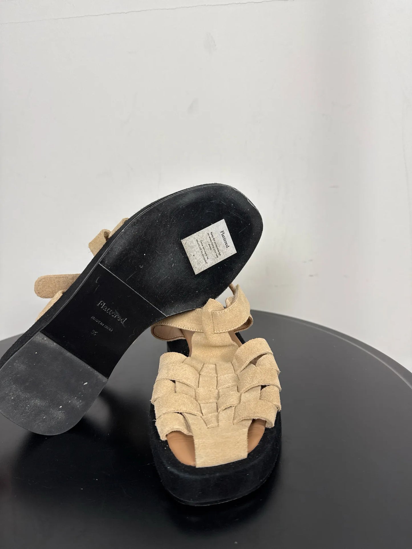 Flattered Gigi Beige Suede Sandals